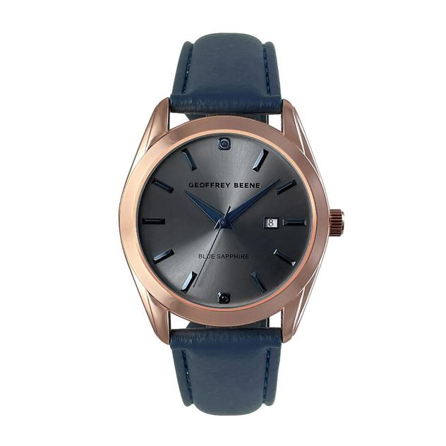 Mens Geoffrey Beene® Blue/Gunmetal Strap Watch - GBB0008RG