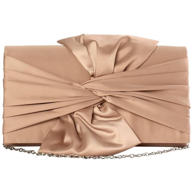 Sasha Satin Flap Clutch with Chain