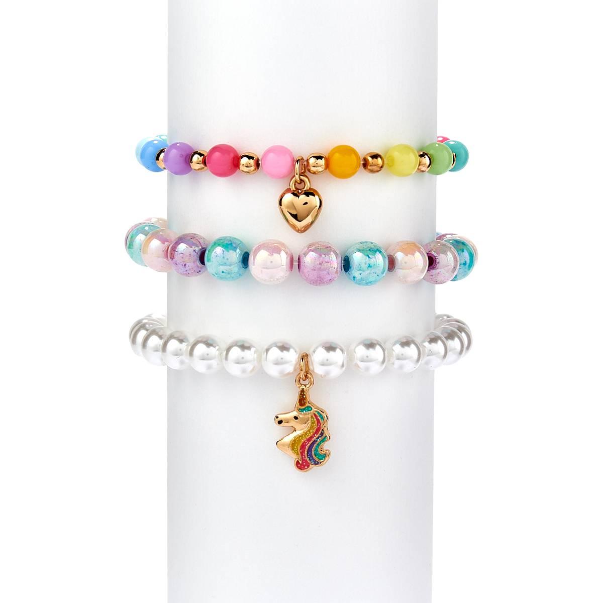 Kids Lil'' Ashley Set of 3 Beaded Bracelets with Gold Accents