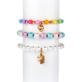 Kids Lil'' Ashley Set of 3 Beaded Bracelets with Gold Accents