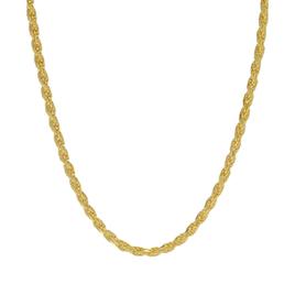 24in. Polished Vermeil Sterling Silver Solid Rope Chain Necklace