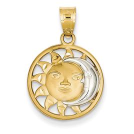 Gold Classics(tm) 14kt. & Rhodium Sun & Moon Charm