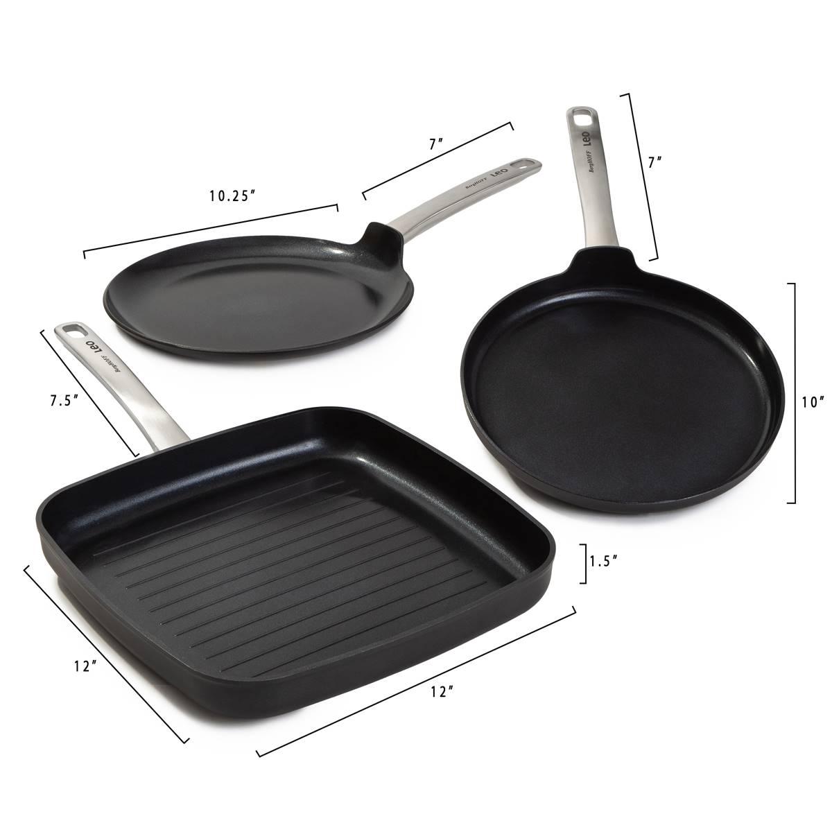 BergHOFF Graphite Non-stick 11in. Ceramic Grill Pan