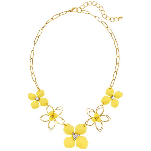 Ashley Cooper™ Yellow Flower Short Frontal Necklace