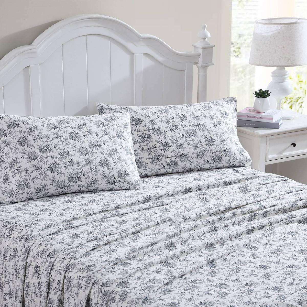 Laura Ashley Faye Toile Cotton Flannel Sheet Set