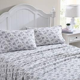 Laura Ashley Faye Toile Cotton Flannel Sheet Set