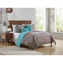 VCNY Home Yara Aqua Medallion Reversible Quilt Set