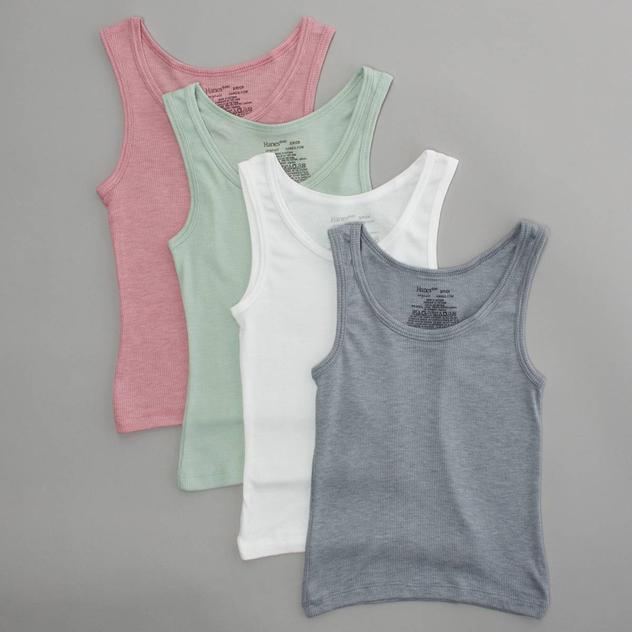 Girls Hanes® 4pk. Super Soft Tank Top Undershirts