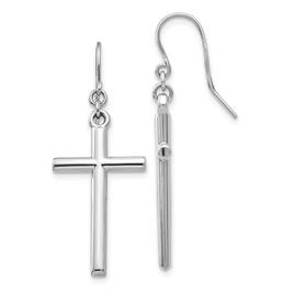 Gold Classics(tm) 14kt. White Gold Hollow Cross Earrings