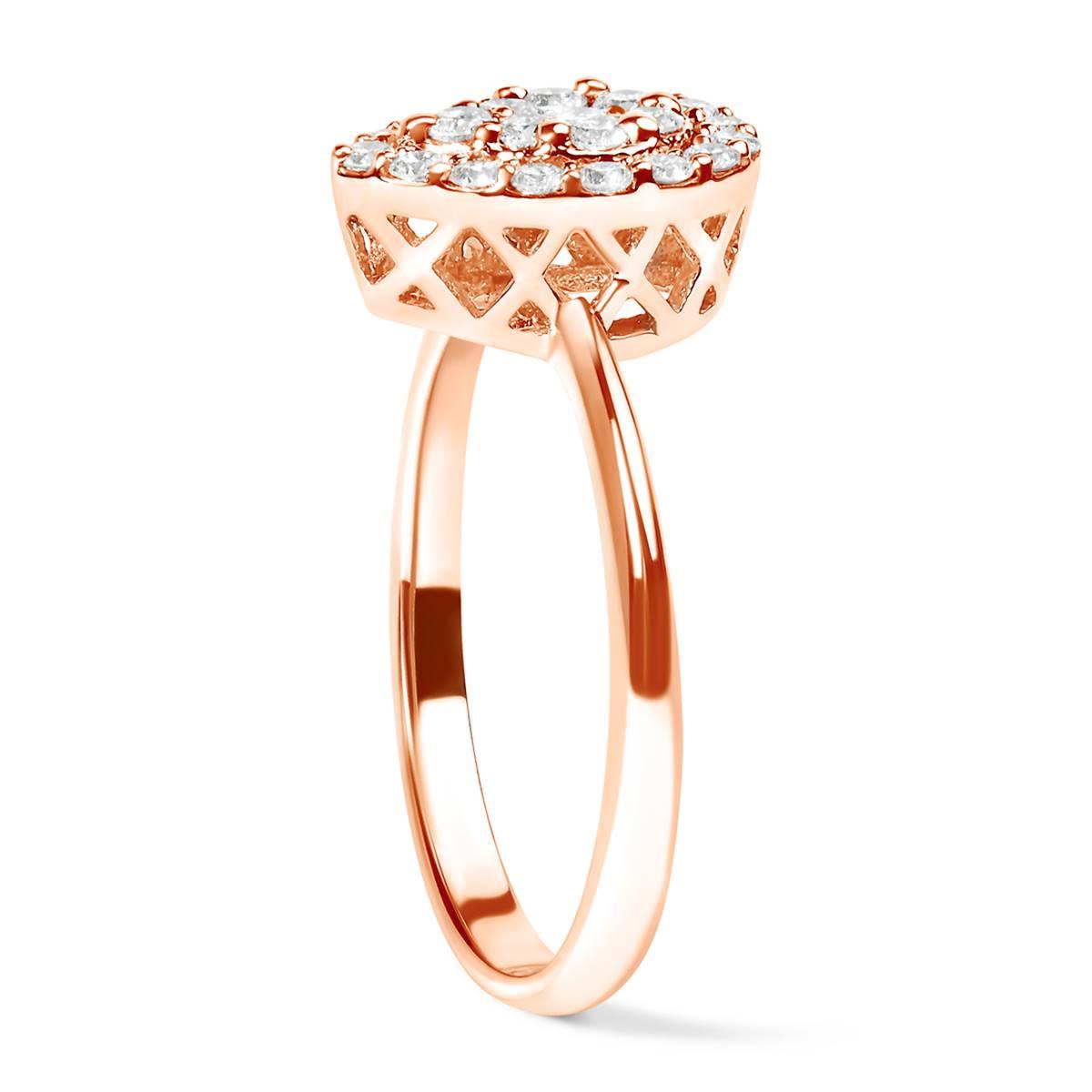 Haus of Brilliance 10kt. Rose Gold 3/8ctw. Diamond Pear Ring