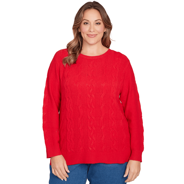Plus Size Ruby Rd. Holiday Sweaters Cable Knit Sweater