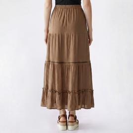 Juniors Love Tree Gauze Tie Waist Tier Crochet Maxi Skirt