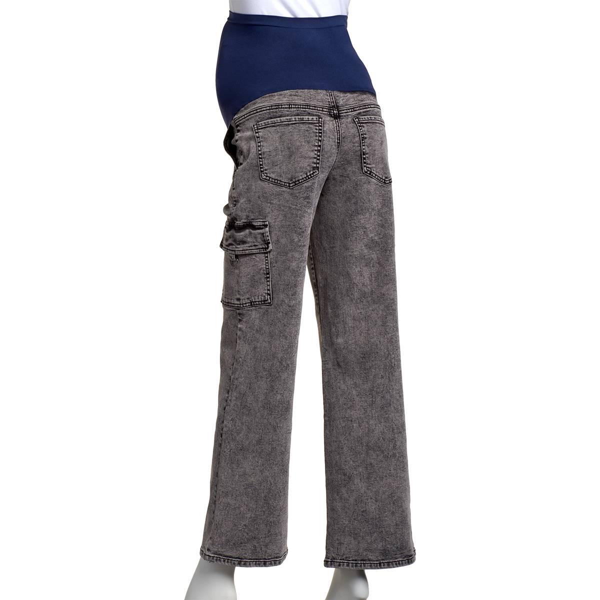 Womens Zoe + Phoebe Over The Belly Maternity Cargo Jeans - Black