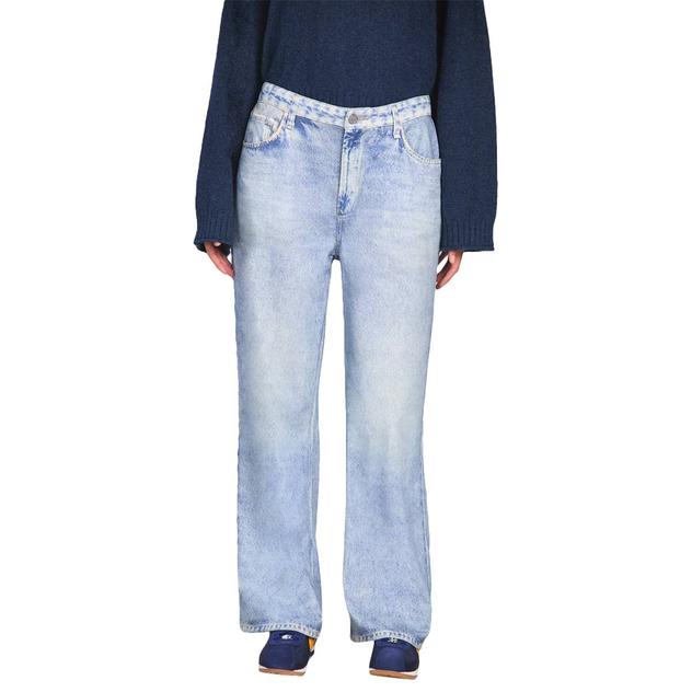 Womens CITY BLUES Knit Denim Boyfriend Jeans