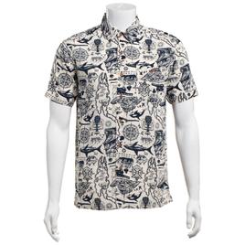 Mens Preswick & Moore(R) Nautical Whale Button Down Shirt