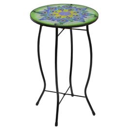 Northlight Seasonal 19in. Peacock Flower Tail Patio Side Table