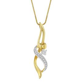 Espira 10kt. Gold 1/20ctw. Diamond Accent Swirl Necklace