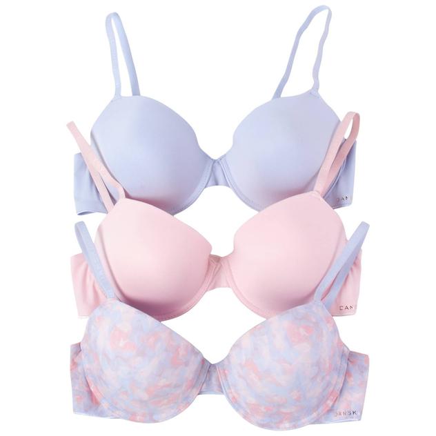 Womens Danskin 3pk Underwire Bras w/Logo Straps DS2381-3PKT