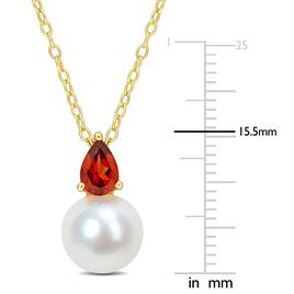 Gemstone Classics™ Freshwater Pearl & Garnet Pendant