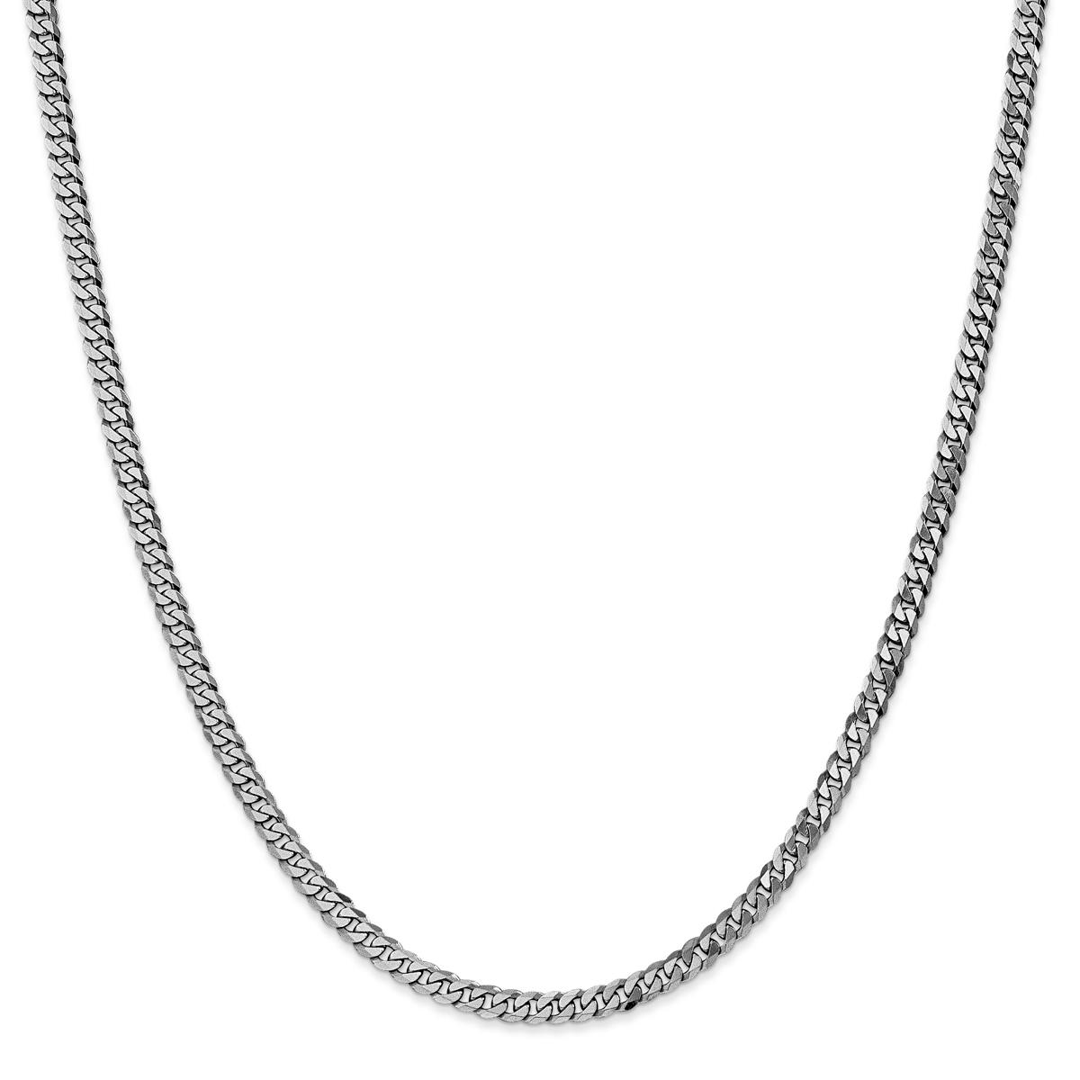 Mens Gold Classics™ 3.8mm. 14k White Gold Beveled Curb Bracelet
