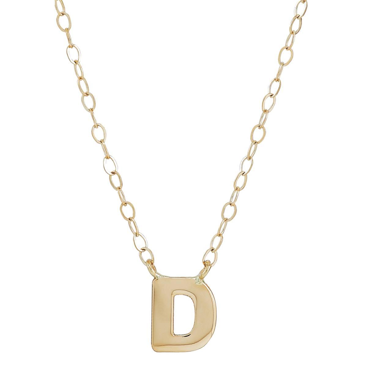 Gold Classics(tm) Yellow Gold Polished D Initial Pendant Necklace