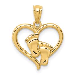 Gold Classics(tm) 14kt. Baby Feet in a Heart Pendant