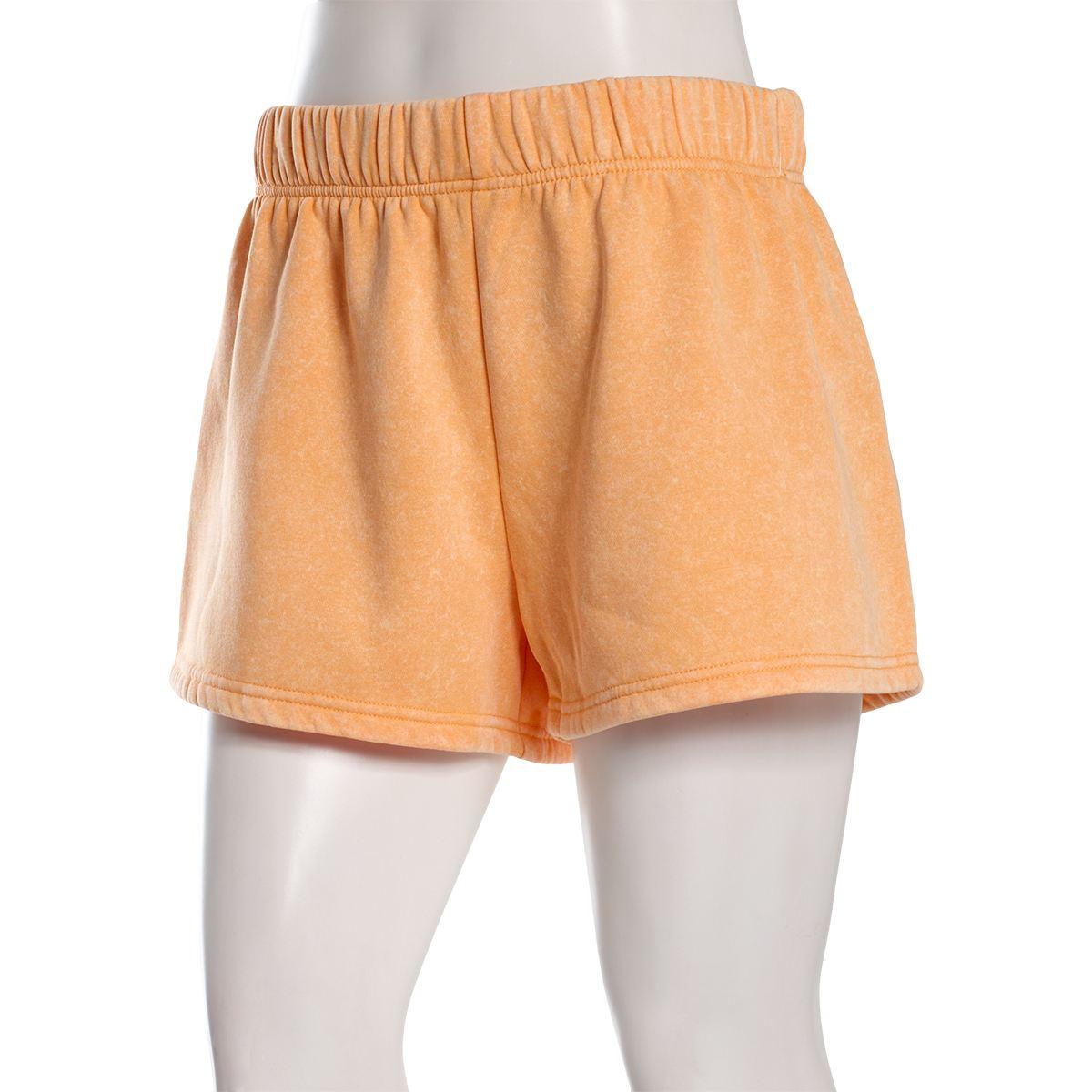 Juniors Eye Candy Washed Fleece Elastic Waist Shorts