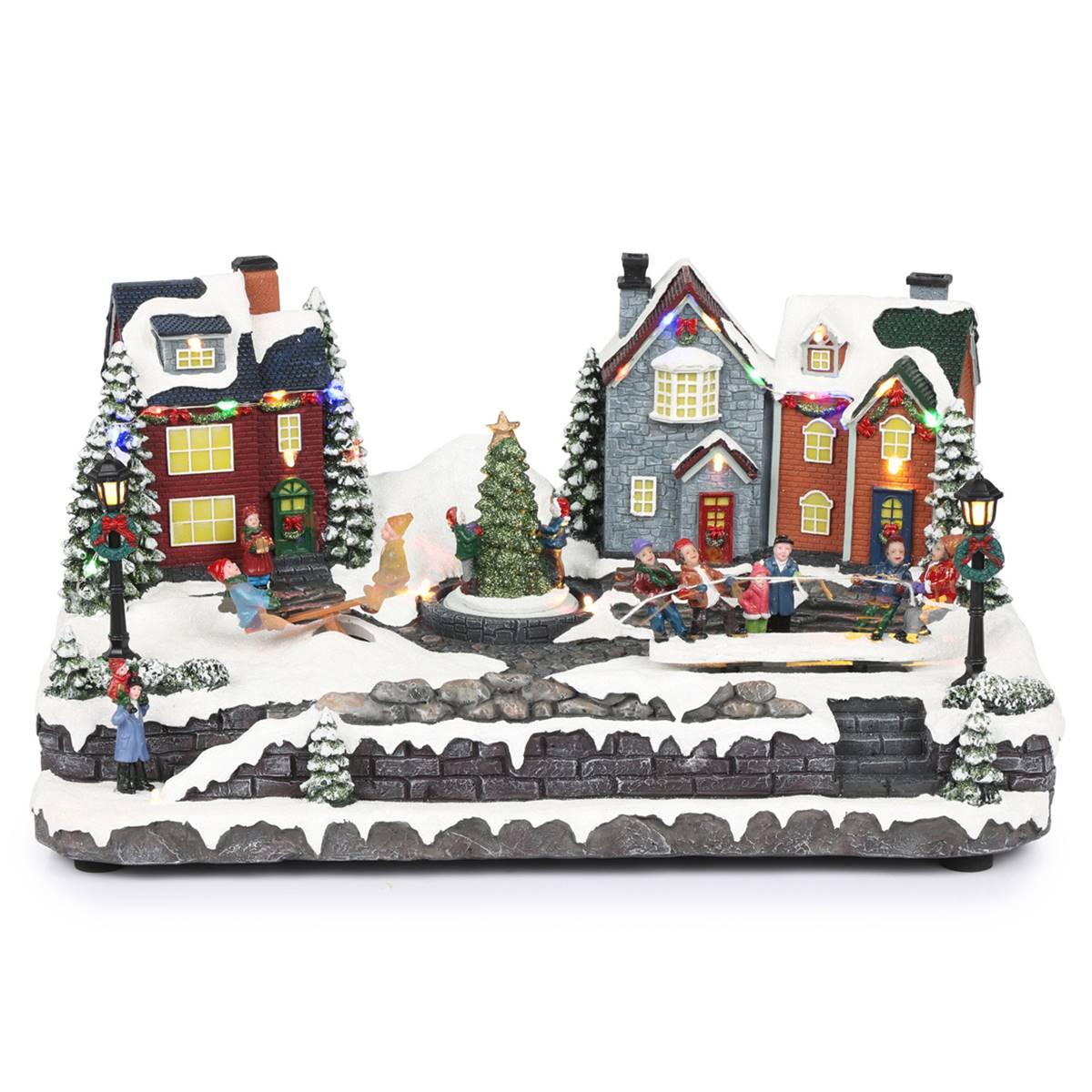 Alpine LED Animated Children in Christmas Village Decor