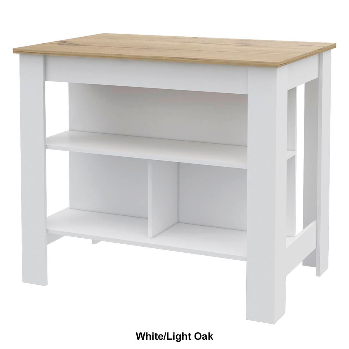 FM FURNITURE Brooklyn Wooden Top Kitchen Island