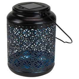 Northlight Seasonal 7in. Integrated Floral LED Solar Lantern