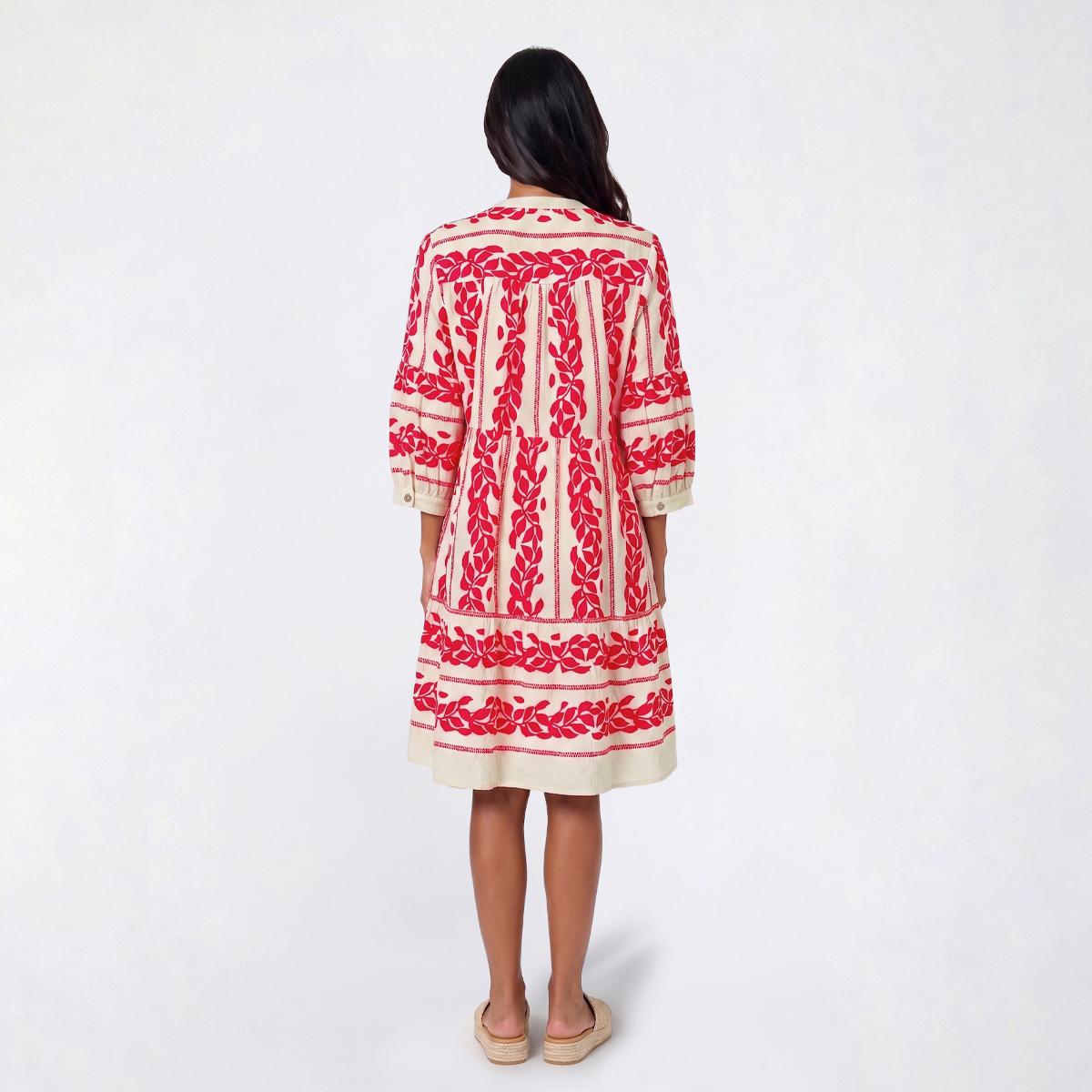 Womens Figueroa & Flower 3/4 Sleeve Tier Babydoll A-Line Dress