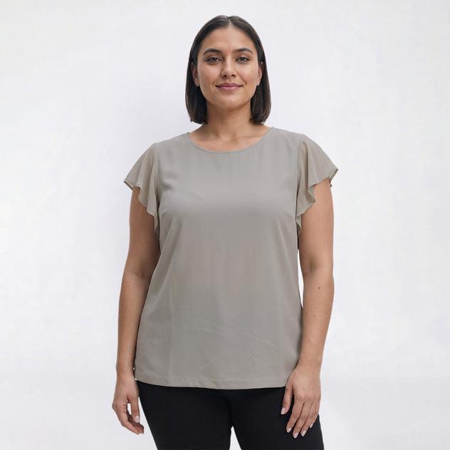 Plus Size Preswick & Moore® Solid Mix Media Blouse