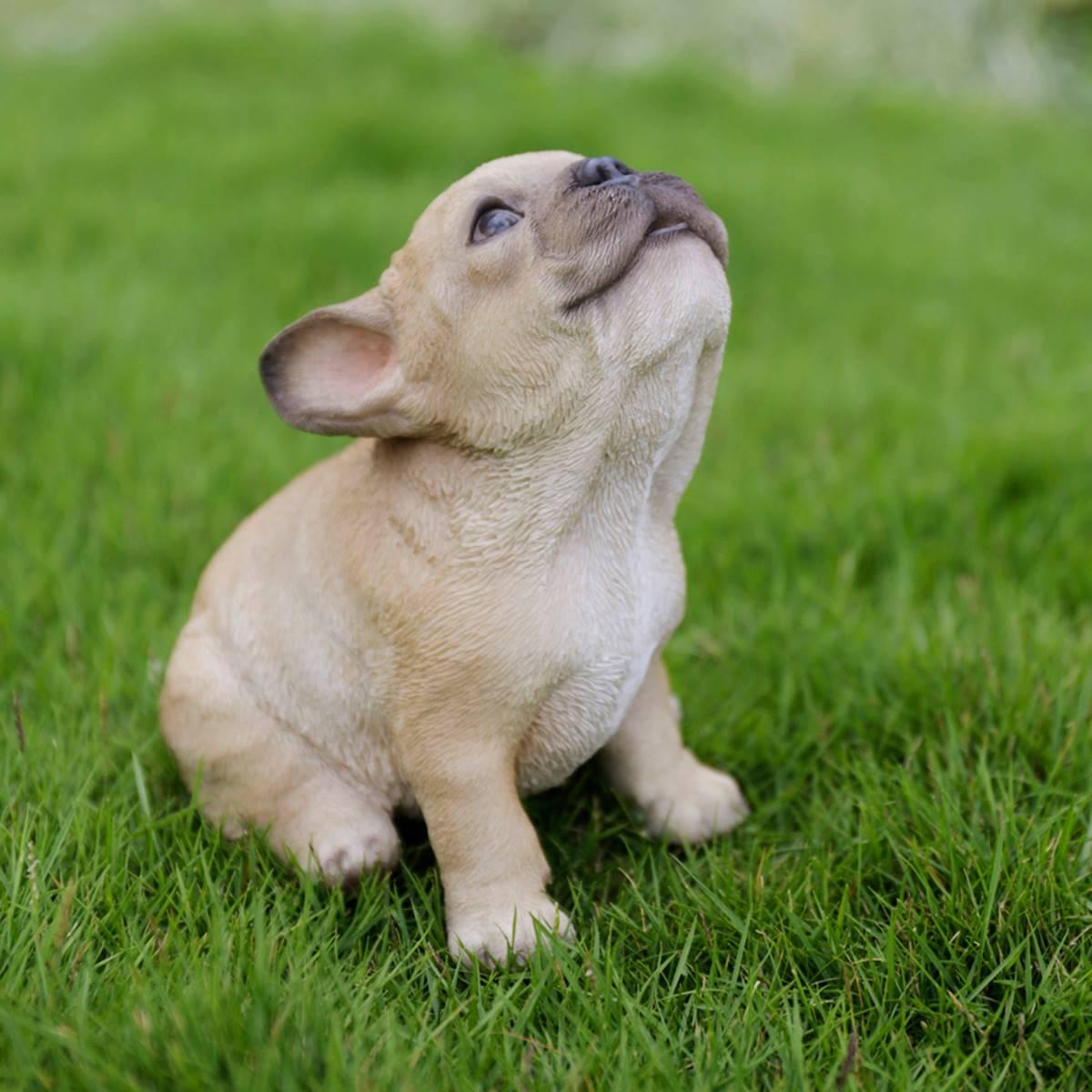 Hi-Line Gift Howling French Bulldog Puppy Garden Statue
