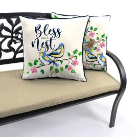 Jordan Manufacturing Bless Our Nest Outdoor Throw Pillow