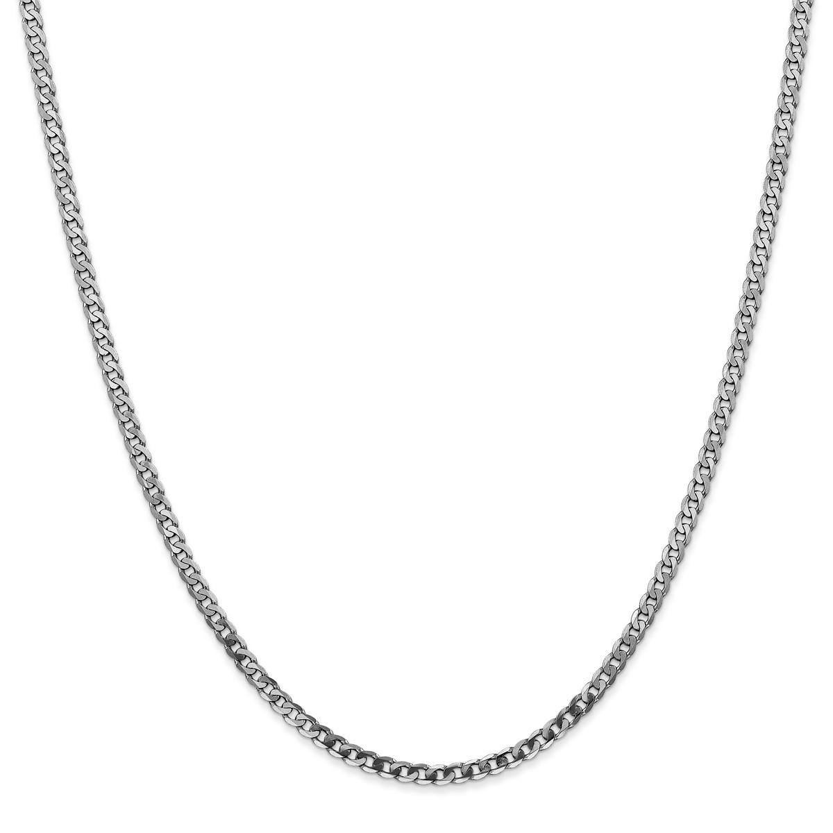 Gold Classics(tm) 2.9mm. 14k White Gold Beveled Curb Necklace