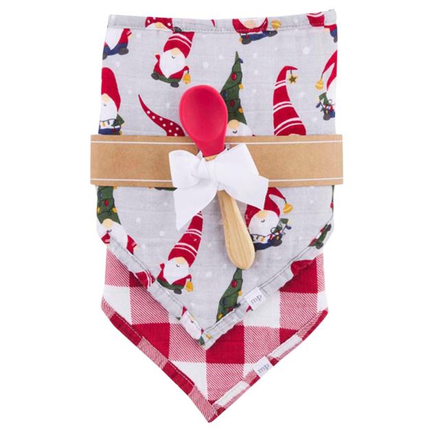 Baby Unisex mud pie® 3pc. Gnome Christmas Bib & Spoon Set