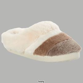 Womens Cuddl Duds® Color Block Faux Fur Clog Slippers