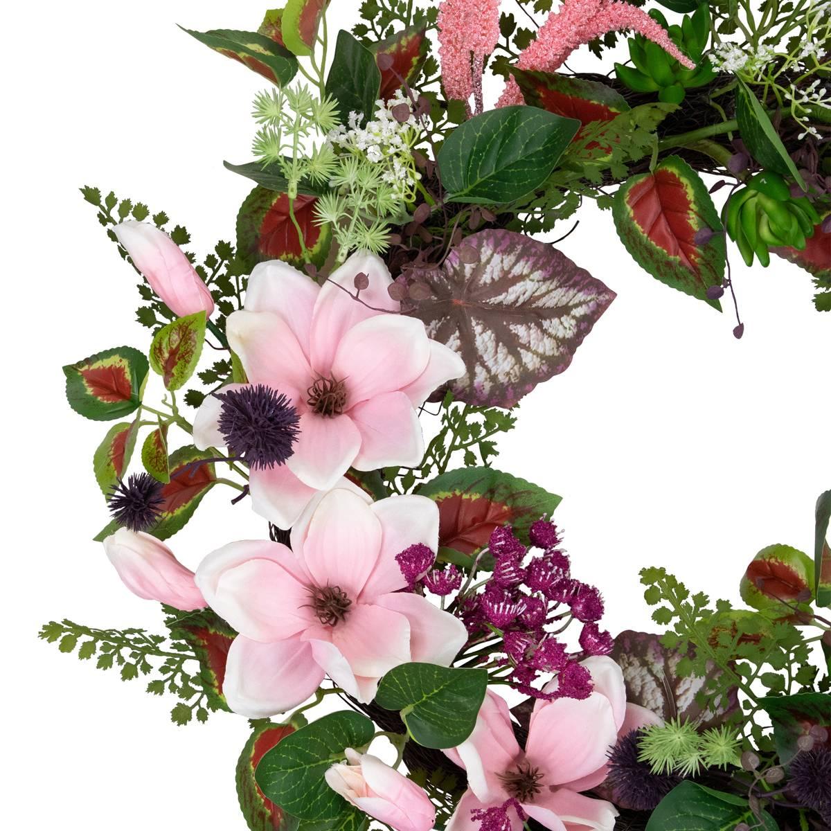 Northlight Seasonal Artificial Succulent & Fern Spring Wreath