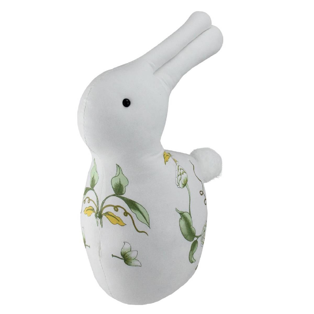 Northlight Seasonal Plush Floral Easter Rabbit Figurine