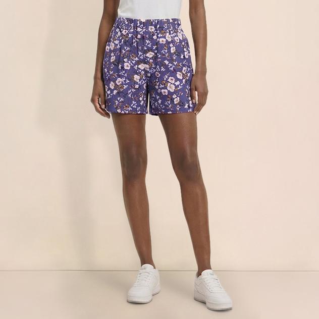 Womens Nicole Miller Elastic Waist Ditsy Floral Shorts