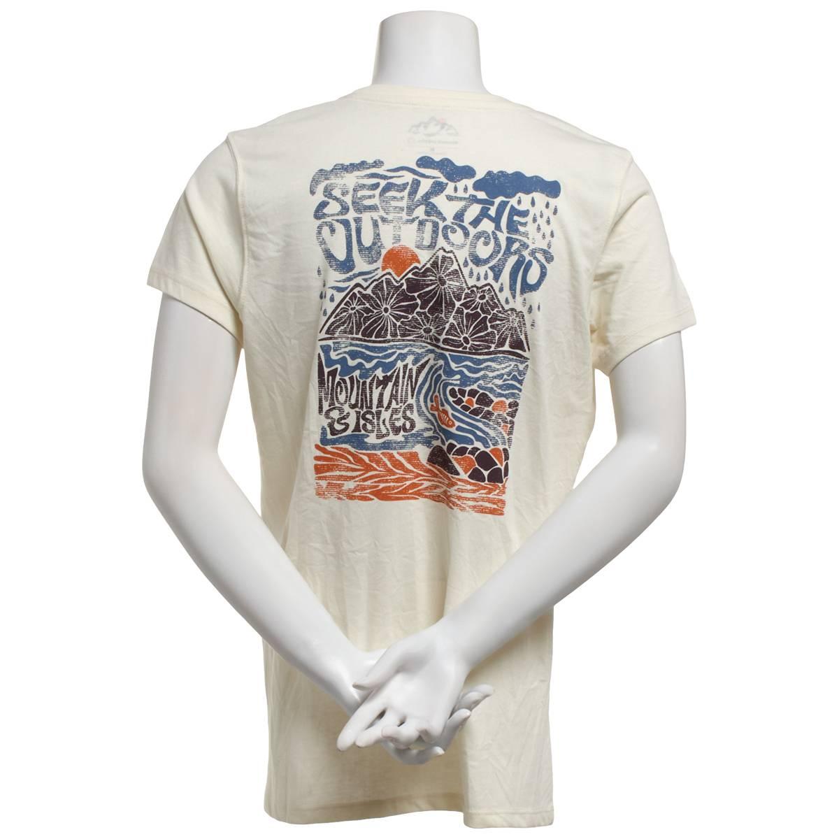 Womens Mountain and Isles Abstract Mountain & River Graphic Tee