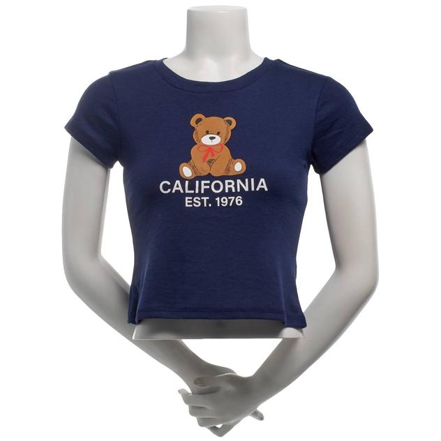 Juniors No Comment Short Sleeve Cali Teddy Bear Baby Tee
