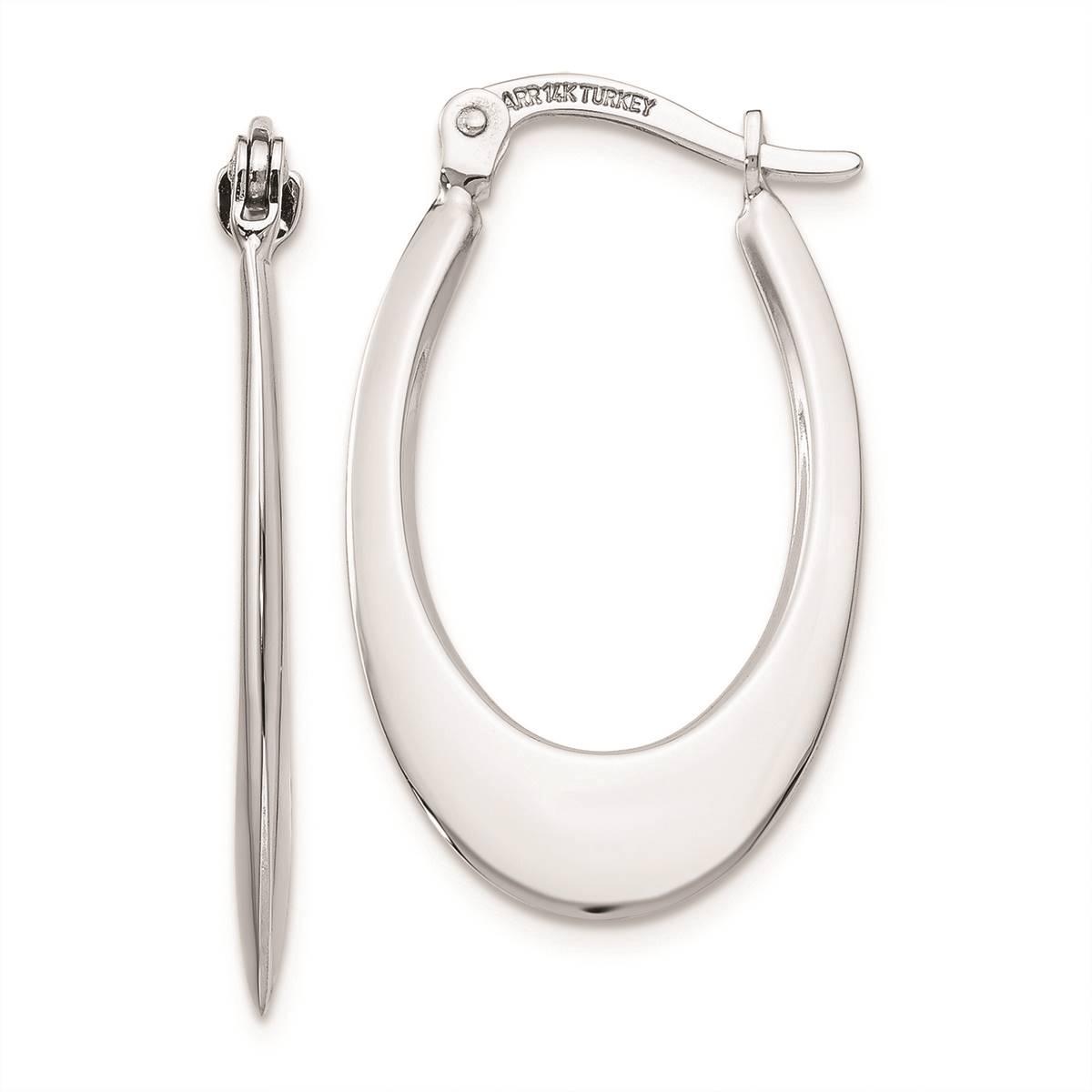 Gold Classics(tm) 14kt. White Gold 26x15mm Hoop Earrings