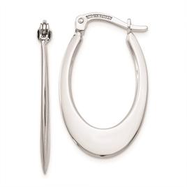 Gold Classics(tm) 14kt. White Gold 26x15mm Hoop Earrings