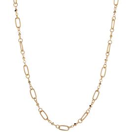 Design Collection Gold-Tone Paperclip Textured Chain Necklace