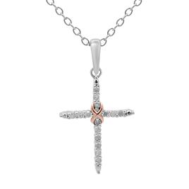 Diamond Classics(tm) 1/10ctw. Diamond Two-Tone Cross Pendant
