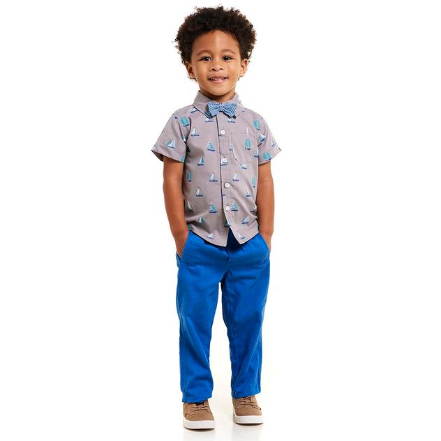 Toddler Boy Little Rebels® 3pc. Sailboat Top w/ Bow Tie Pants Set