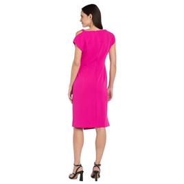 Womens R&M Richards Cold Shoulder Drape Neck Sheath Dress