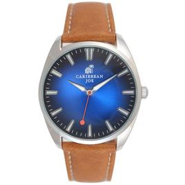 Mens Caribbean Joe Silver-Tone Blue Dial Watch - CJ7127SL