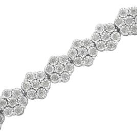 Haus of Brilliance 2.0ctw. 7 Stone Diamond Floral Link Bracelet